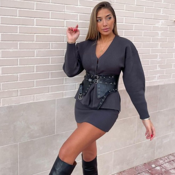 NWT Zara Studded Leather Cummerbund - Picture 14 of 16